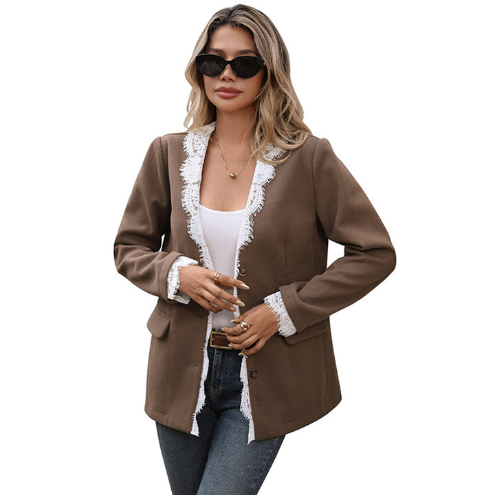 Damen Elegante Blazerjacke mit Spitzenakzenten Echo Archiv