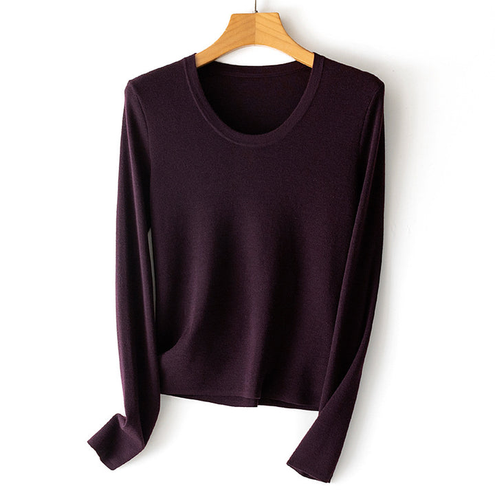 Damen Feinstrick-Langarmshirt mit Rundhalsausschnitt und leichter A-Linie Echoarchiv