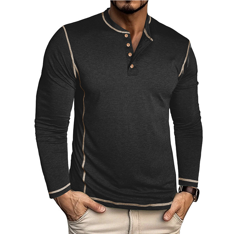 Herren Elegantes Langarmshirt mit Knopfleiste Echoarchiv