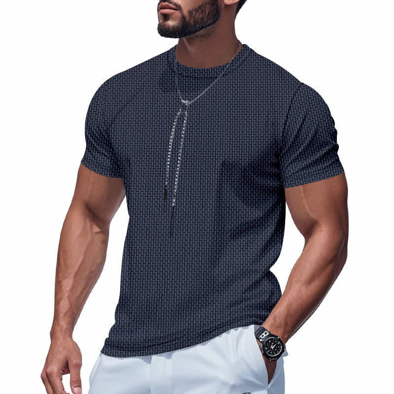 Herren Kurzarm T-Shirt mit strukturiertem Design und atmungsaktiver Baumwolle – Marzano