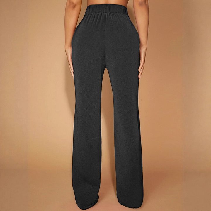Damen Elegante High-Waist-Hose mit modischem Doppelschnallen-Detail Echo Archiv