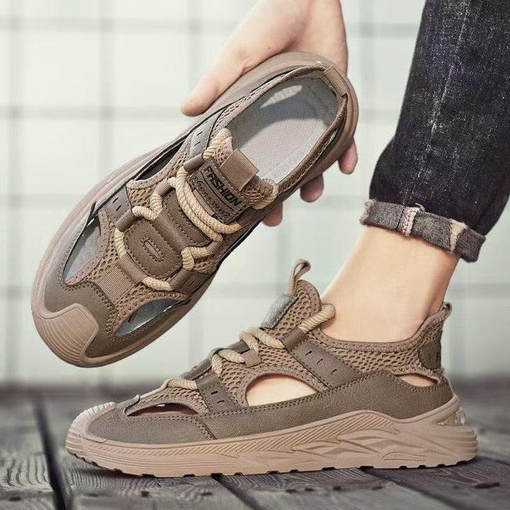 Herren Hybrid-Sneaker-Sandale mit Strickschaft und profilierter Plateau-Sohle Echoarhiv