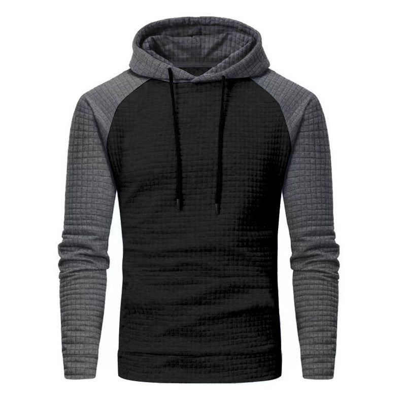 Herren Texturiertes Kapuzen‑Sweatshirt mit Waffelstruktur und Raglanärmeln – Cavarno