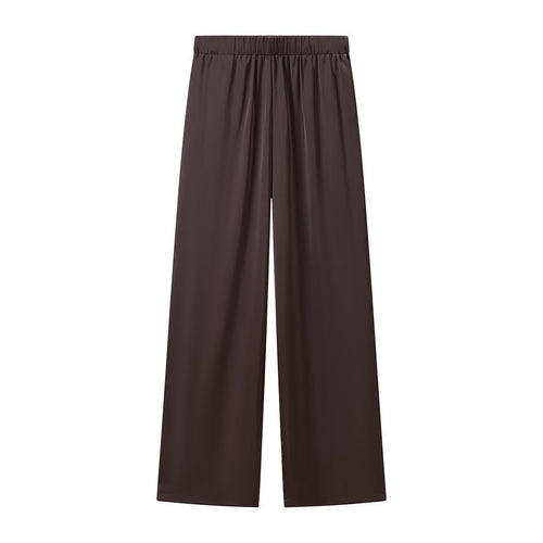 Damen Weite Palazzo-Hose mit Elastikbund und fließender Satinoptik Echo Archiv