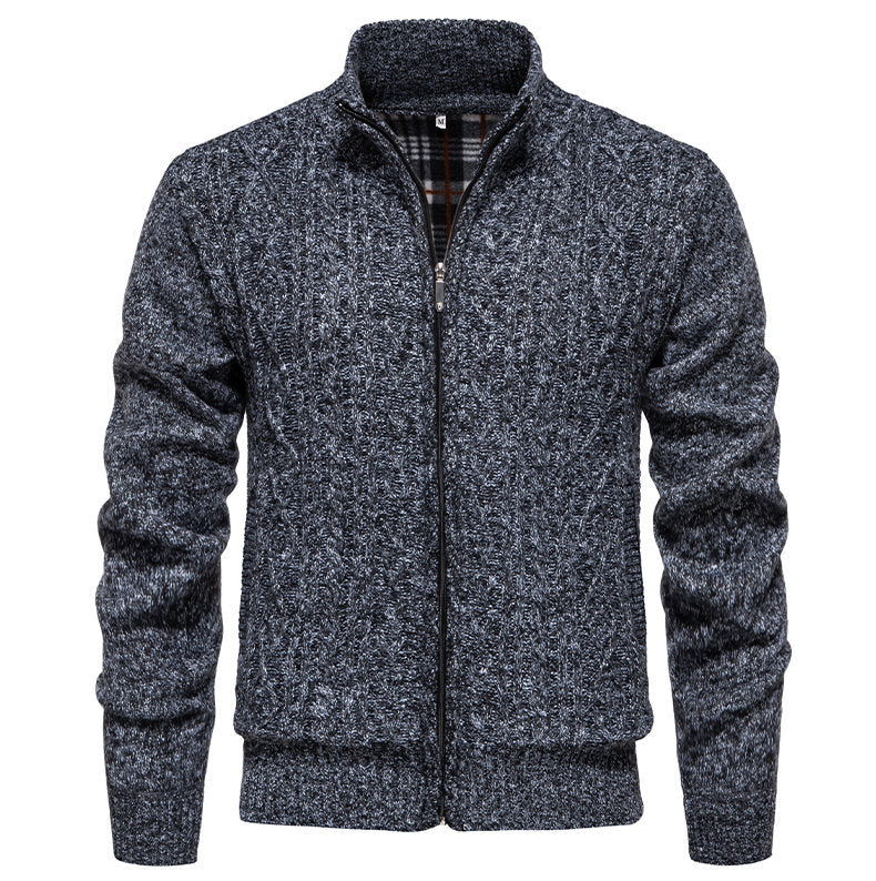 Herren Strickjacke mit hohem Kragen und Reißverschluss Echoarchiv
