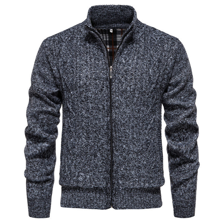 Herren Strickjacke mit hohem Kragen und Reißverschluss Echoarchiv