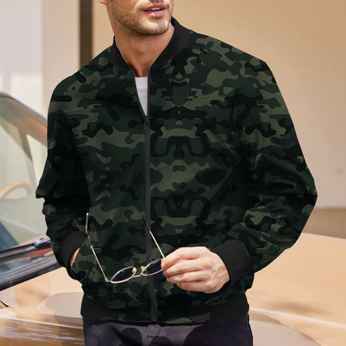 Herren Bomberjacke mit modernem Camouflage-Design und elastischen Bündchen Echoarchiv