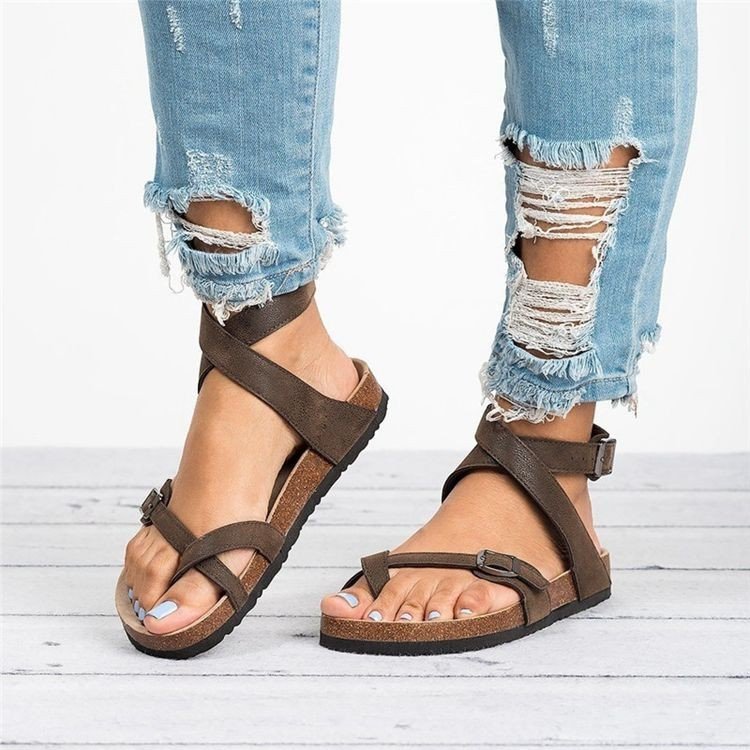Damen bequeme Riemchen-Sandalen mit anatomischem Fußbett und verstellbarem Riemendesign Echoarchiv
