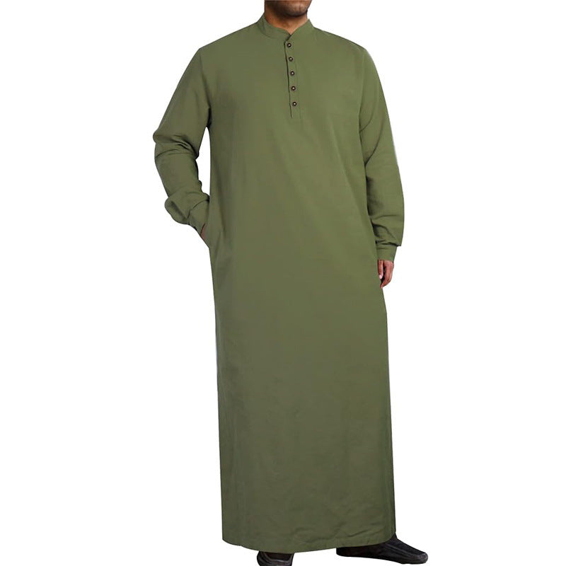 Herren moderner Kaftan mit Knopfleisten-Design und weichem Baumwollmaterial Echoarchiv