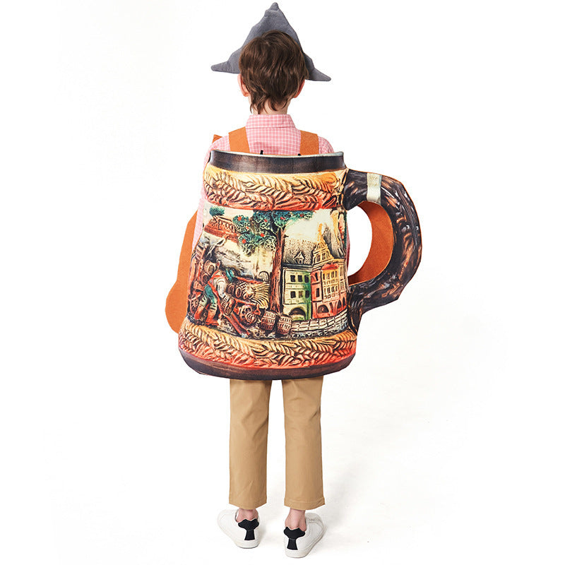 Unisex nan traditioneller keramischer Bierkrug mit Zinndeckel und handbemaltem Reliefmotiv Echo Archiv