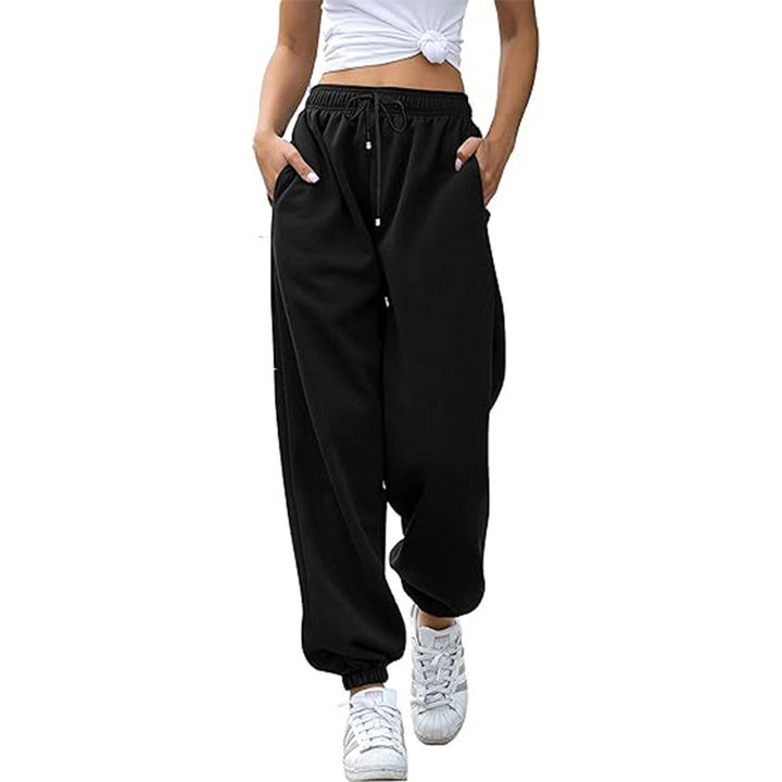 Damen nan Cozy-Sweat-Palazzohose mit hohem Komfortbund, integriertem Kordelzug und gerafften Knöchelabschlüssen Echo Archiv