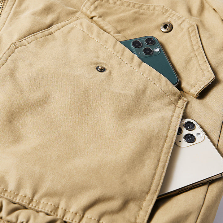 Herren Pilotenjacke mit Sherpa-Innenfutter, Teddykragen und Utility-Taschen Echo Archiv