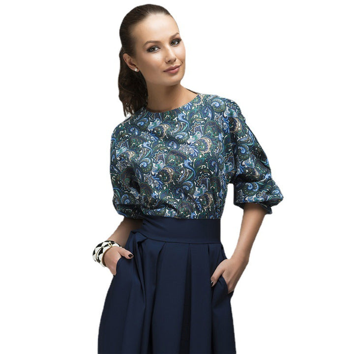 Damen Midikleid mit tailliertem Oberteil aus Jacquard und weitem Faltenrock Echo Archiv