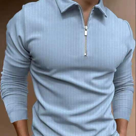 Herren Poloshirt mit Reißverschluss und Streifenmuster Echoarchiv