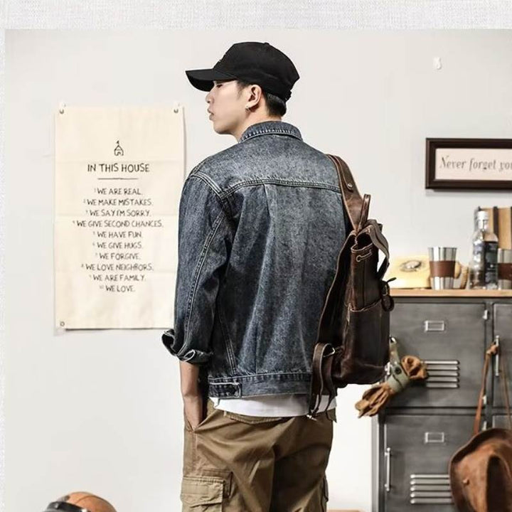 Herren Modische Denimjacke mit praktischen Taschen Echoarchiv
