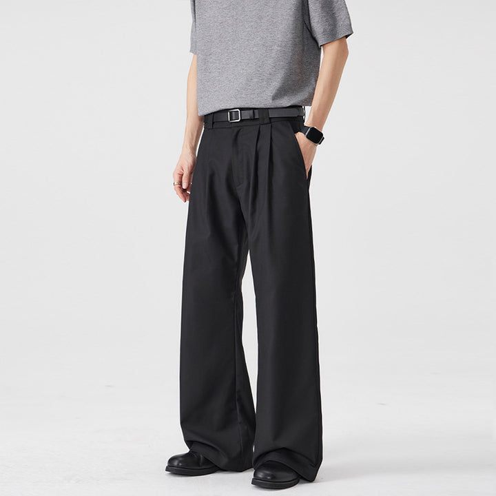 Herren Weite Bundfalten-Hose mit hoher Taille und Stretch-Baumwollmix Echo Archiv