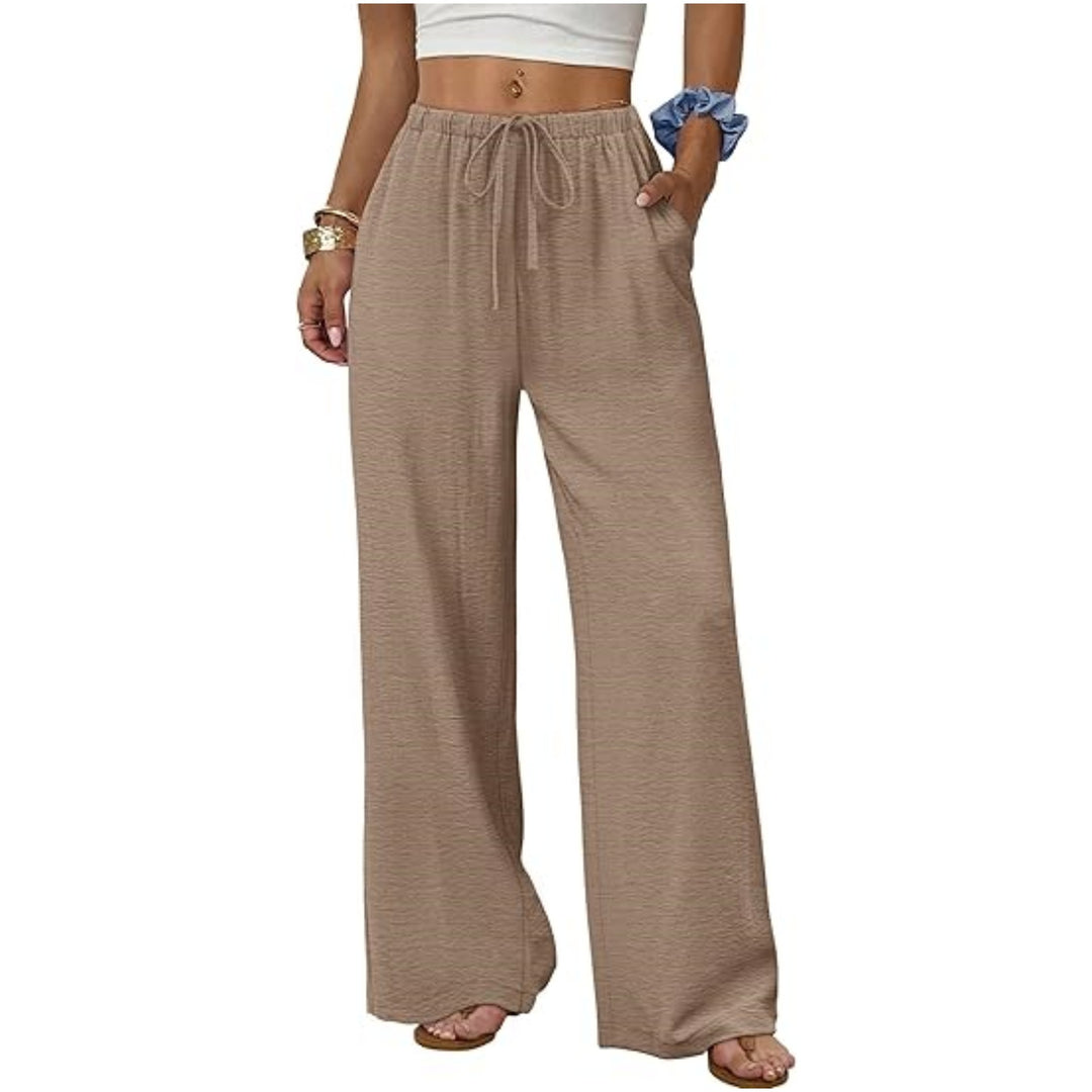Damen Lounge-Hose mit weitem Bein, elastischem Bund und Eingrifftaschen Echo Archiv