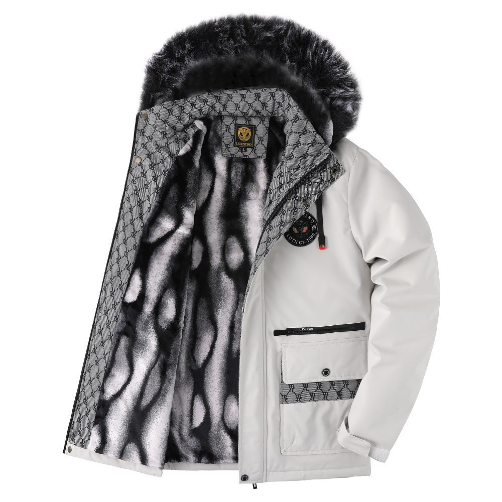 Herren nan gefütterte Winterparka mit Kunstfellkapuze, Thermoisolierung und multifunktionalen Taschen Echo Archiv