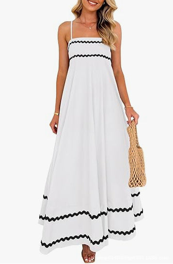 Damen Maxikleid mit eleganten Zierhörnchen und verstellbaren Trägern Echo Archiv