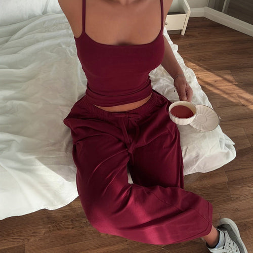 Damen Legere Lounge-Hose und Top Set Echoarchiv