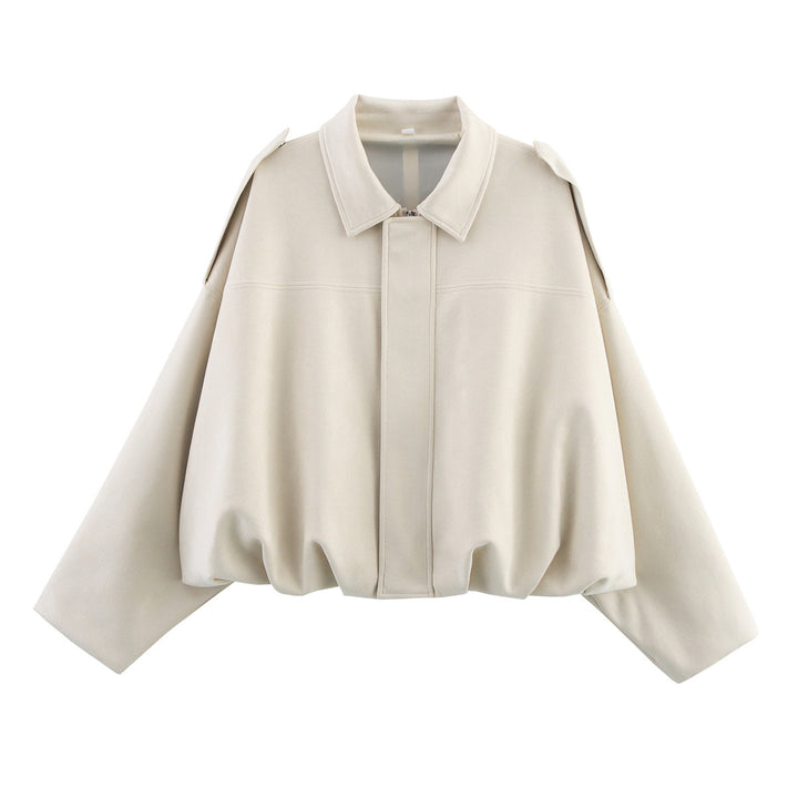 Damen Kurzjacke im Oversize-Cape‑Stil mit Ballonbund und Schulterklappen Echo Archiv