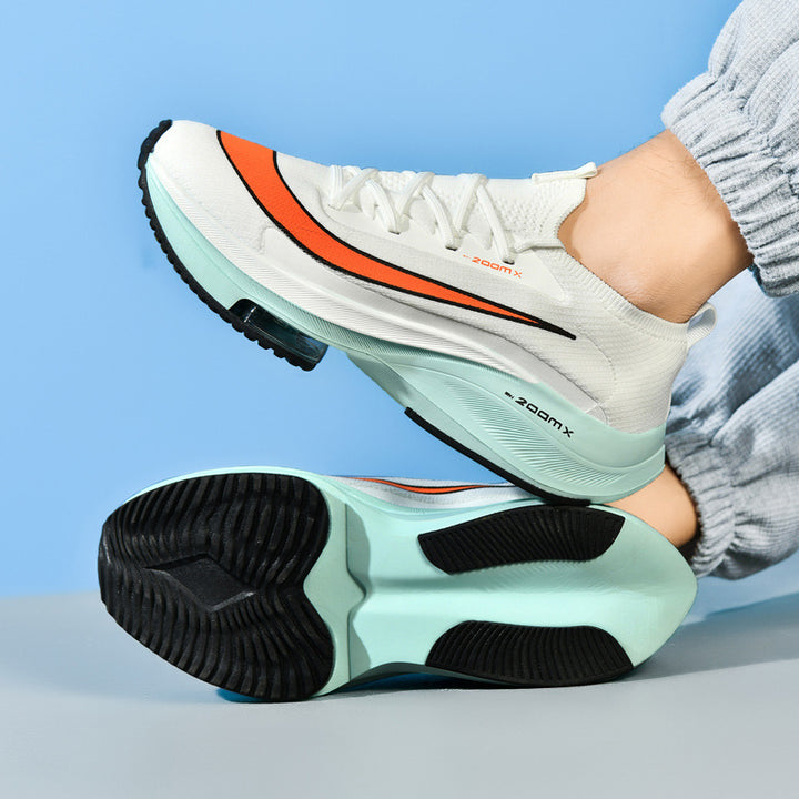 Unisex Performance-Laufschuh mit sockenähnlichem Strickschaft, sichtbarer Luftdämpfung und reaktionsfreudiger Zwischensohle – Tavélo