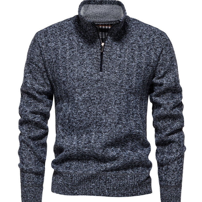 Herren Pullover mit Stehkragen und Zipper Echoarchiv