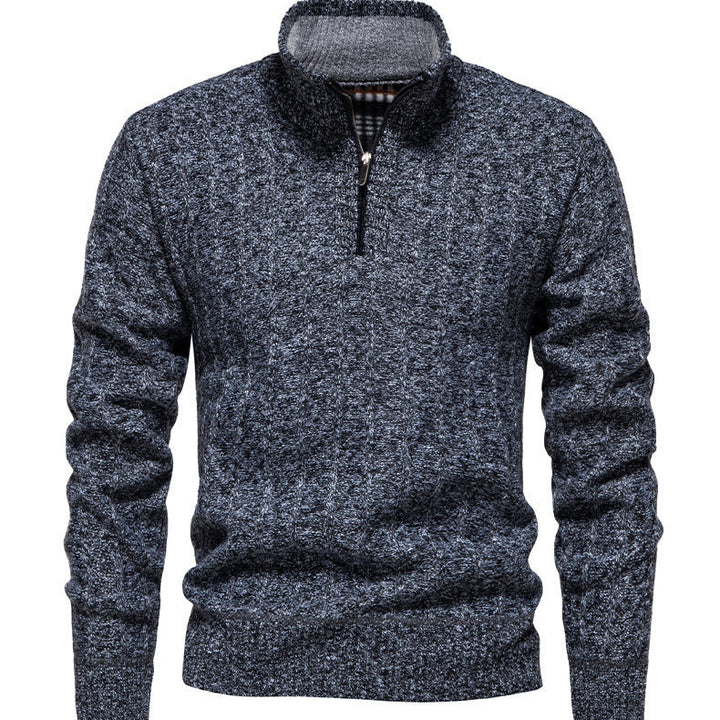 Herren Pullover mit Stehkragen und Zipper Echoarchiv