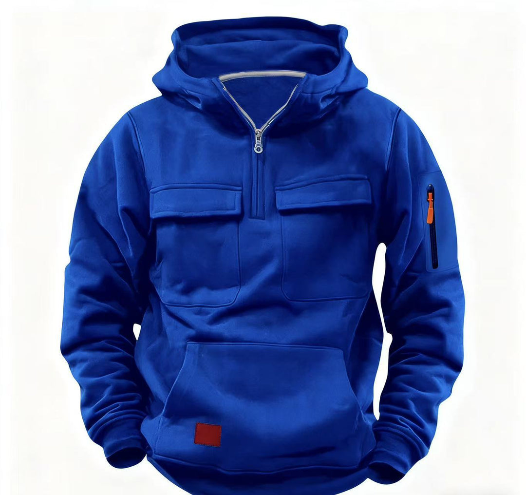 Herren funktionale Kapuzenjacke mit Reißverschluss und praktischen Taschen Echoarchiv