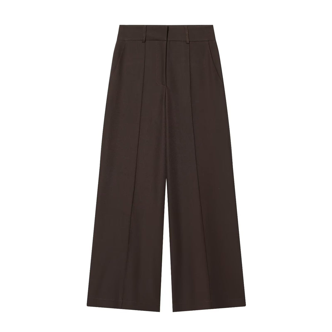 Damen weite Anzughose mit hoher Taille und Falten Echo Archiv