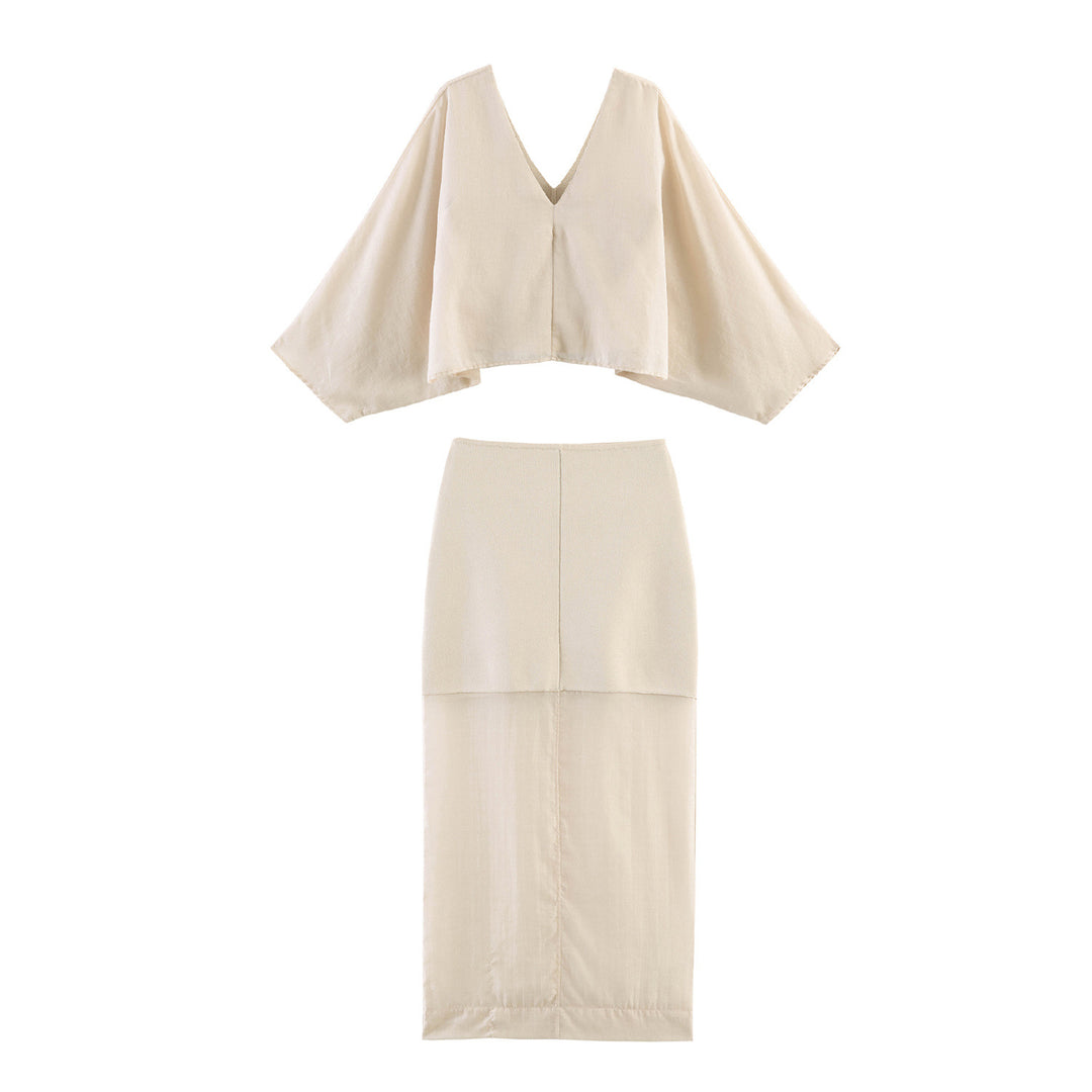 Damen Langer High‑Waist Maxirock mit semitransparentem Unterrock und feinem Strickbund Echo Archiv