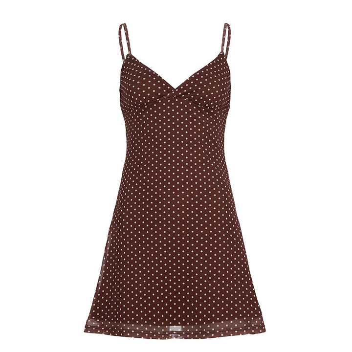 Damen Polka Dots Spaghetti-Trägertop mit leichtem Fall Echo Archiv