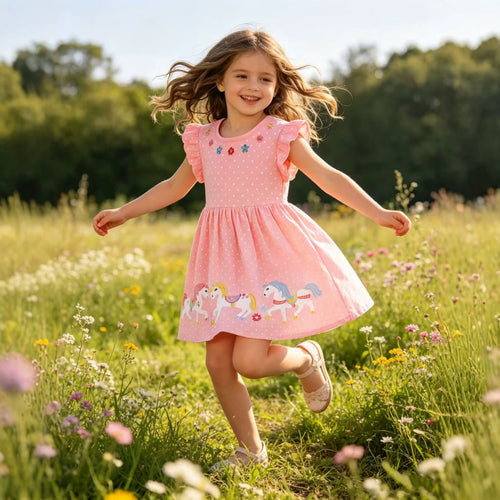 Mädchen Sommerkleid mit bezauberndem Einhorn-Design Echo Archiv