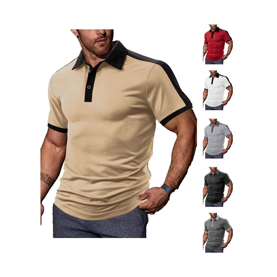 Herren nan figurnahes Kontrast-Poloshirt mit Schulterpasse und Hemdkragen Echo Archiv