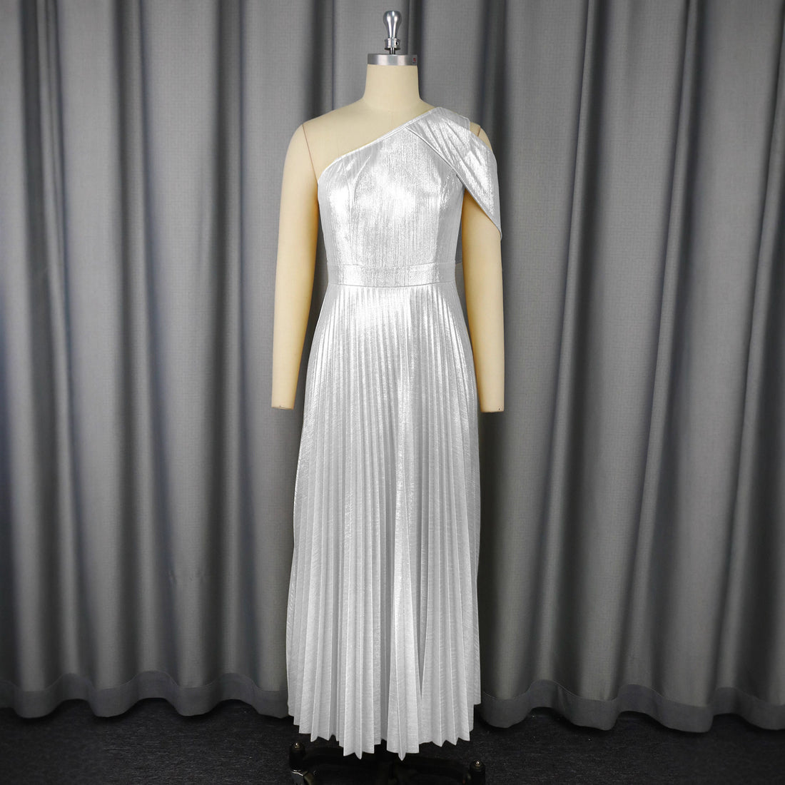 Damen Glamouröses Ein-Schulter Abendkleid mit Plissee-Falten – Élara