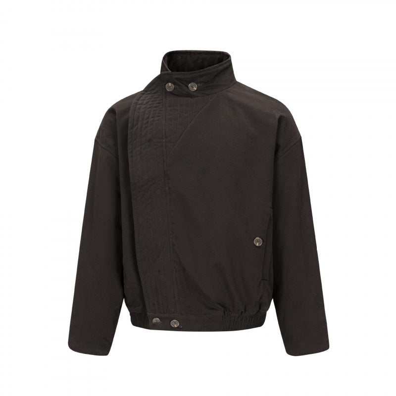Herren Asymmetrische Kurzjacke mit Stehkragen, gesteppter Frontblende und elastischem Saum Echo Archiv