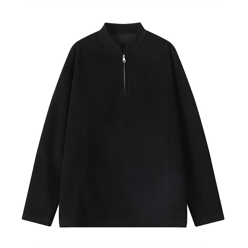 Herren Modernes Halbzip-Sweatshirt mit kurzem Reißverschluss und cleanem Minimaldesign Echo Archiv