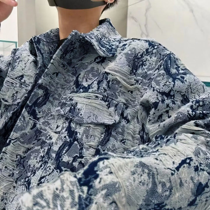 Herren lässige Überhemdjacke mit einzigartigem Denim-Design und modischen Akzenten Echoarchiv