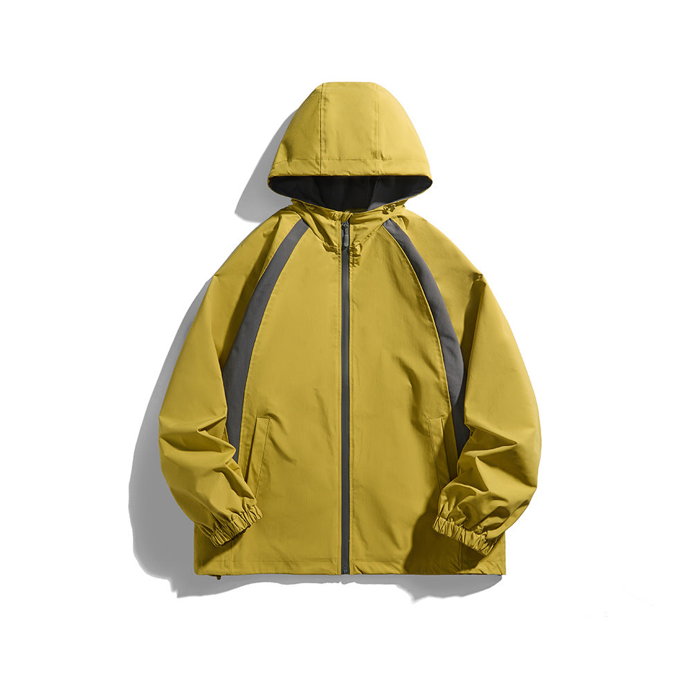 Herren Kapuzen-Windjacke im sportiven Colorblock-Design mit verstellbarem Saum Echoarchiv