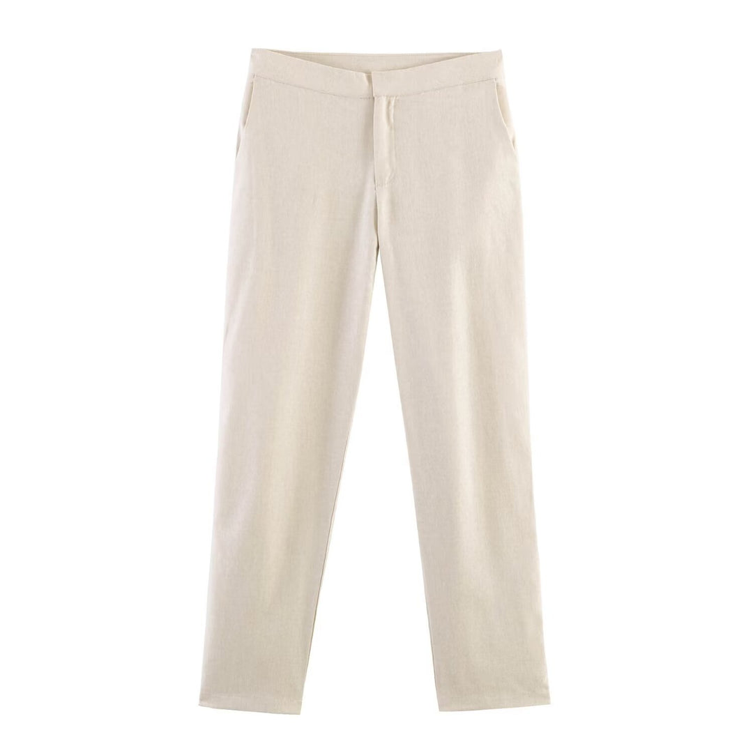 Damen Schlanke gerade Stoffhose mit verdecktem Reißverschluss und Eingrifftaschen Echo Archiv