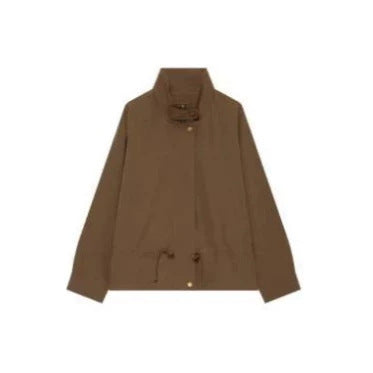 Damen Utility-Fieldjacke mit Tunnelzugtaillierung, hohem Kragen und elastischen Bündchen Echoarchiv