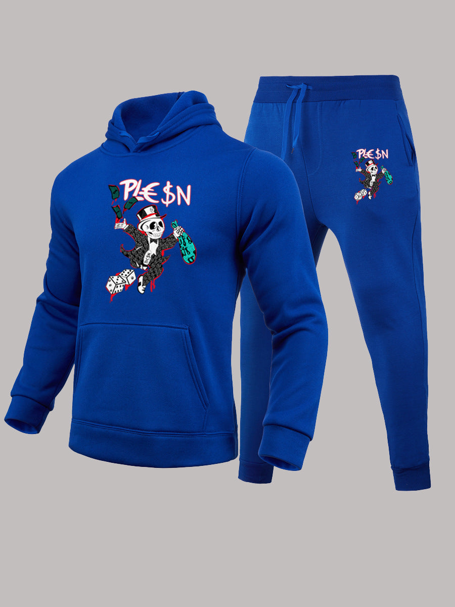 Herren Jogginganzug mit auffälligem Grafikdesign und praktischem Kängurutaschen Echoarchiv