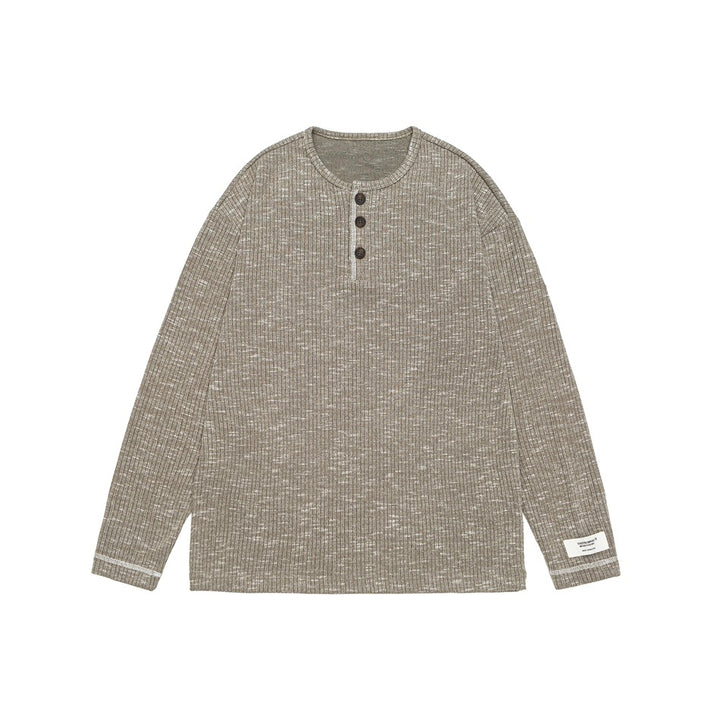 Unisex Thermo-Waffelstrick-Henleyshirt mit Knopfleiste und Rippstruktur Echoarchiv