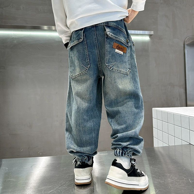 Herren lässige Baggy-Jeans mit elastischem Bund Echo Archiv