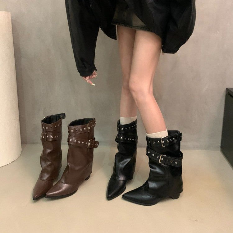 Damen Elegante Stiefeletten mit Riemen-Dekor Echo Archiv
