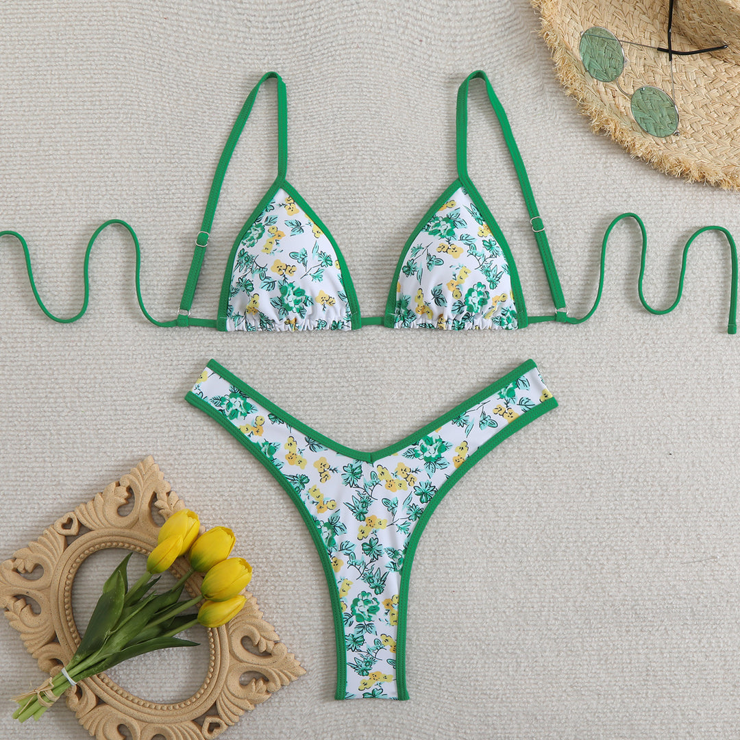 Damen Triangel-Bikini mit floralem Design und verstellbaren Trägern Echo Archiv