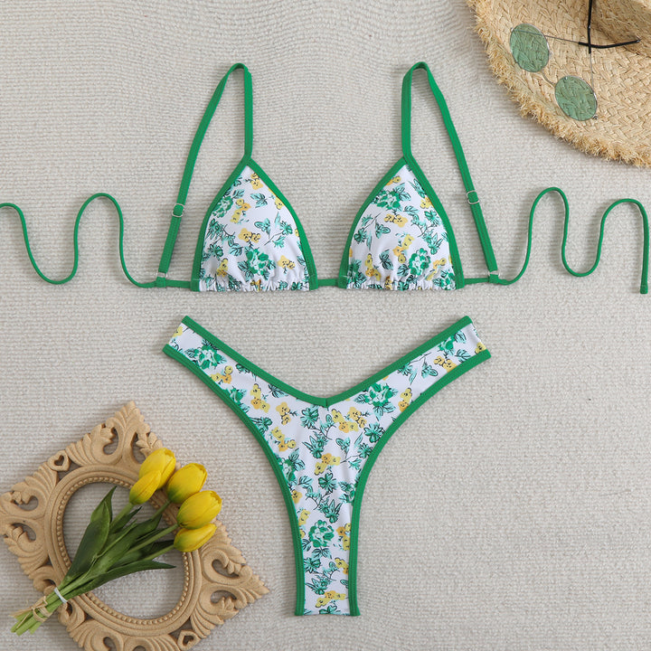 Damen Triangel-Bikini mit floralem Design und verstellbaren Trägern Echo Archiv