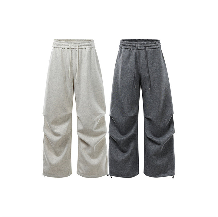 Unisex Weite Sweat-Cargohose mit Ebenenpasse, elastischem Kordelbund und verstellbarem Saum Echoarchiv