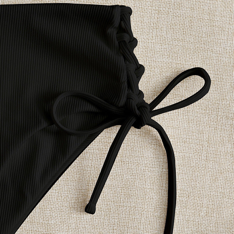 Damen Hochtaillierter Bikini mit verstellbaren Schnürdetails – Maréssa
