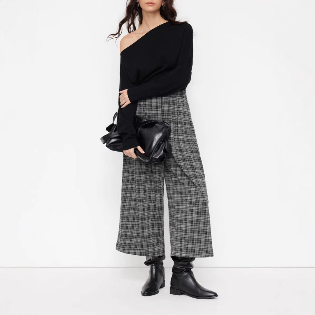 Damen Bequeme und modische Karohose Echo Archiv